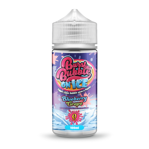 Burst My Bubble On Ice | BLUEBERRY GRAPE BUBBLEGUM ICE | 100ml Shortfill | 0mg