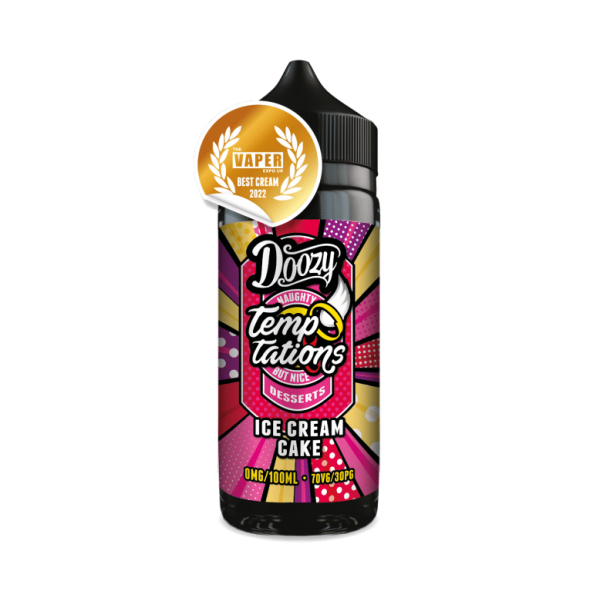 Doozy Vape Co Temptations | Ice Cream Cake | 100ml Shortfill | 0mg